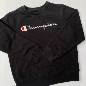 Champion Black Crewneck Sweatshirt with Script Logo